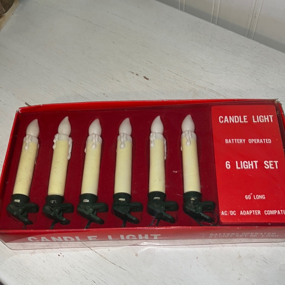 Vintage NWT Department 56 Candle light clip on Christmas tree set